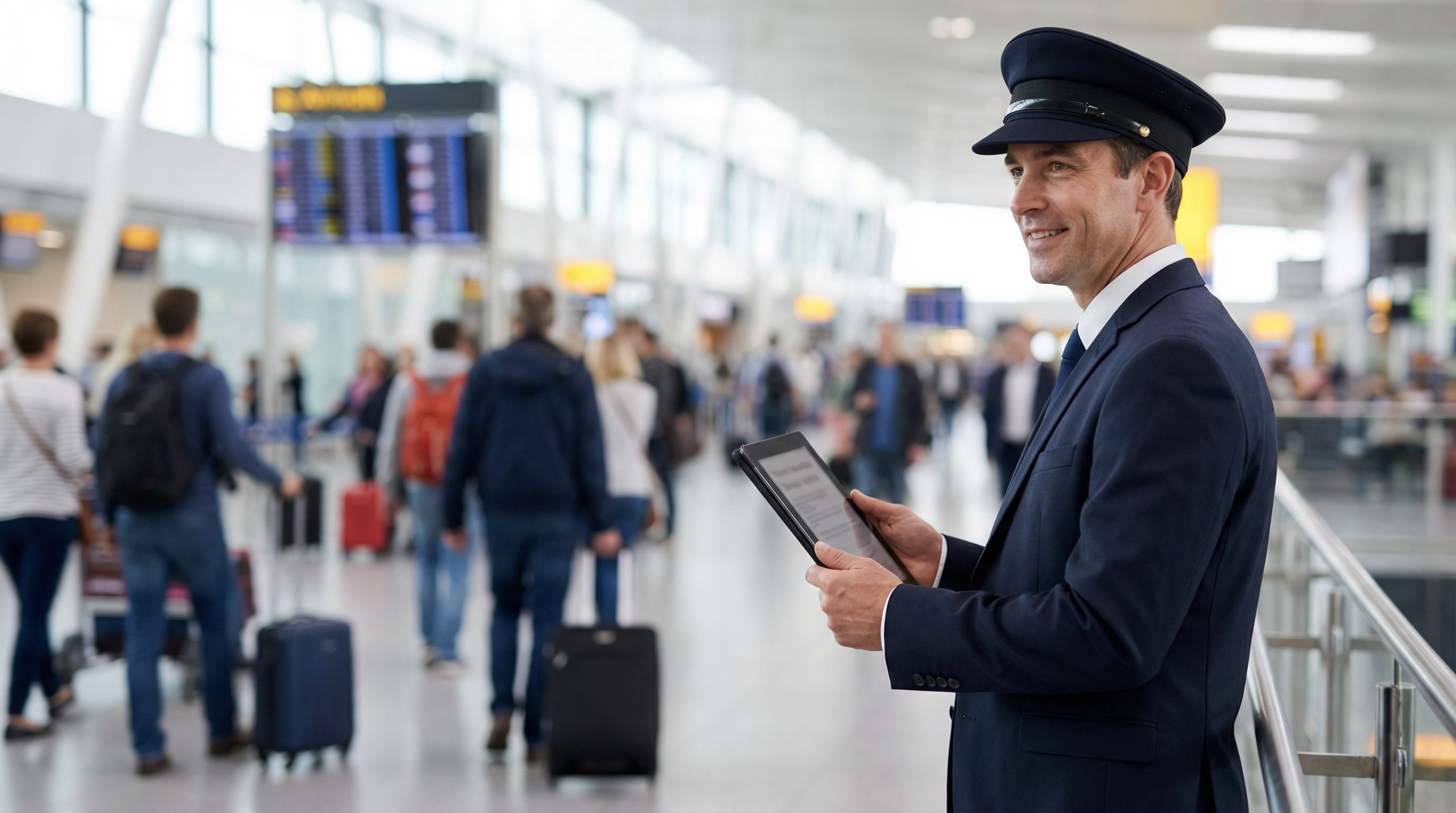 Professional driver waiting at airport arrivals